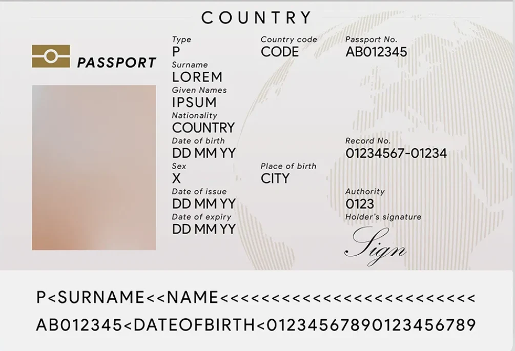 Example of passport upload